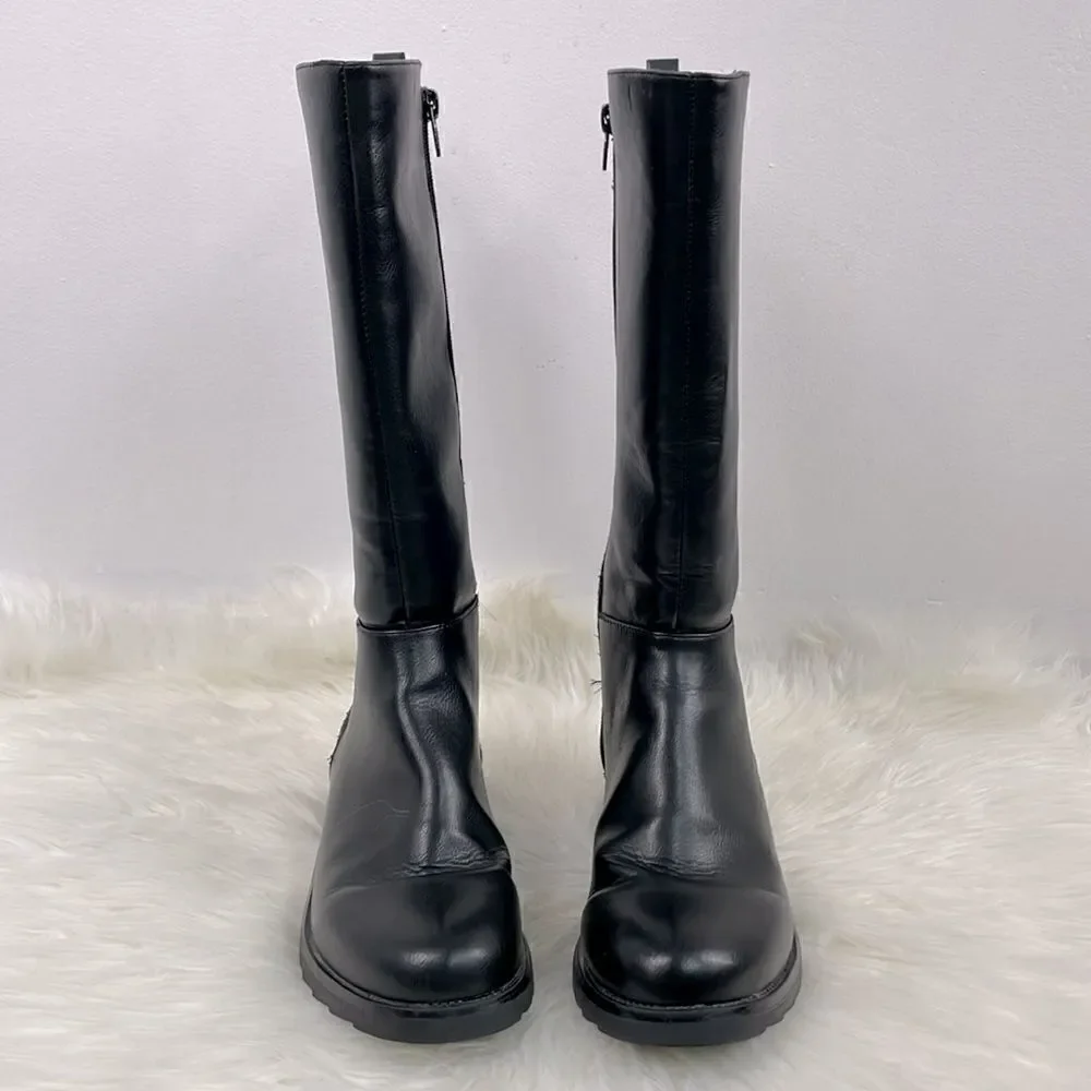 Steve Madden | girls tall glitter boots 4.0 jjosette black with cheetah …